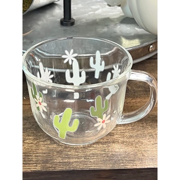 Oversized Cactus Clear Coffee Mug - Picture 2 of 4